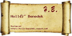 Holló Benedek névjegykártya