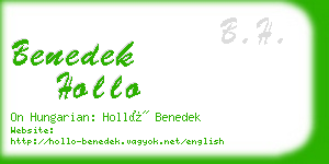 benedek hollo business card